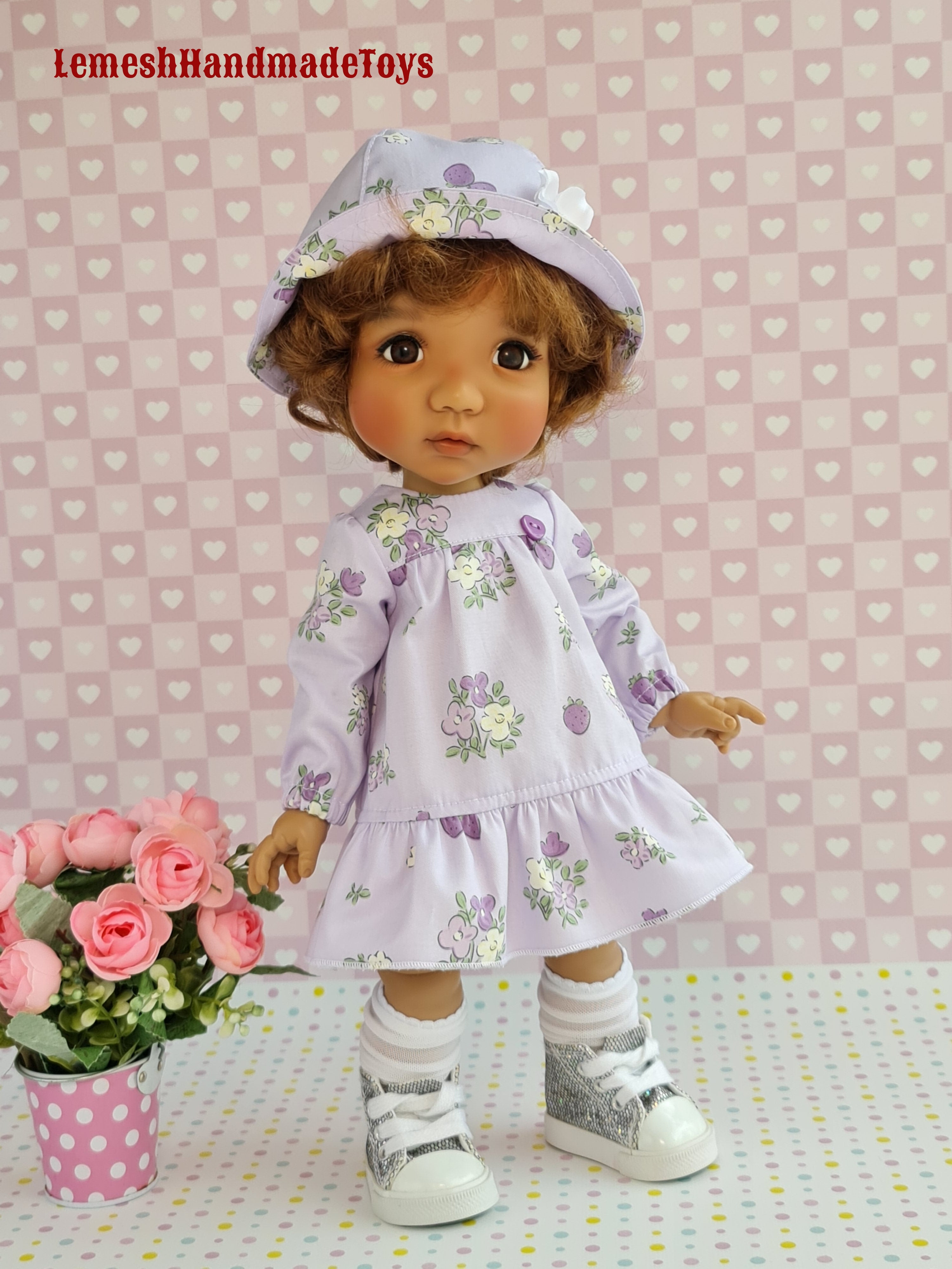 My Meadow Moppet Doll Clothes.  Meadow doll clothes 15 inch. Dress. Hat.