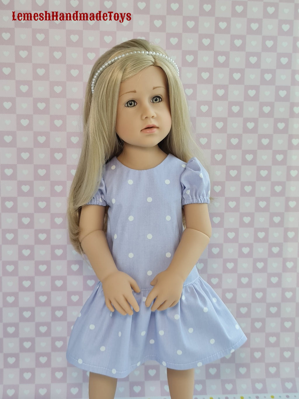 Doll dress for Gotz dolls.18 inch Doll Clothes. Gotz happy kidz doll dress. Dress, Apron.