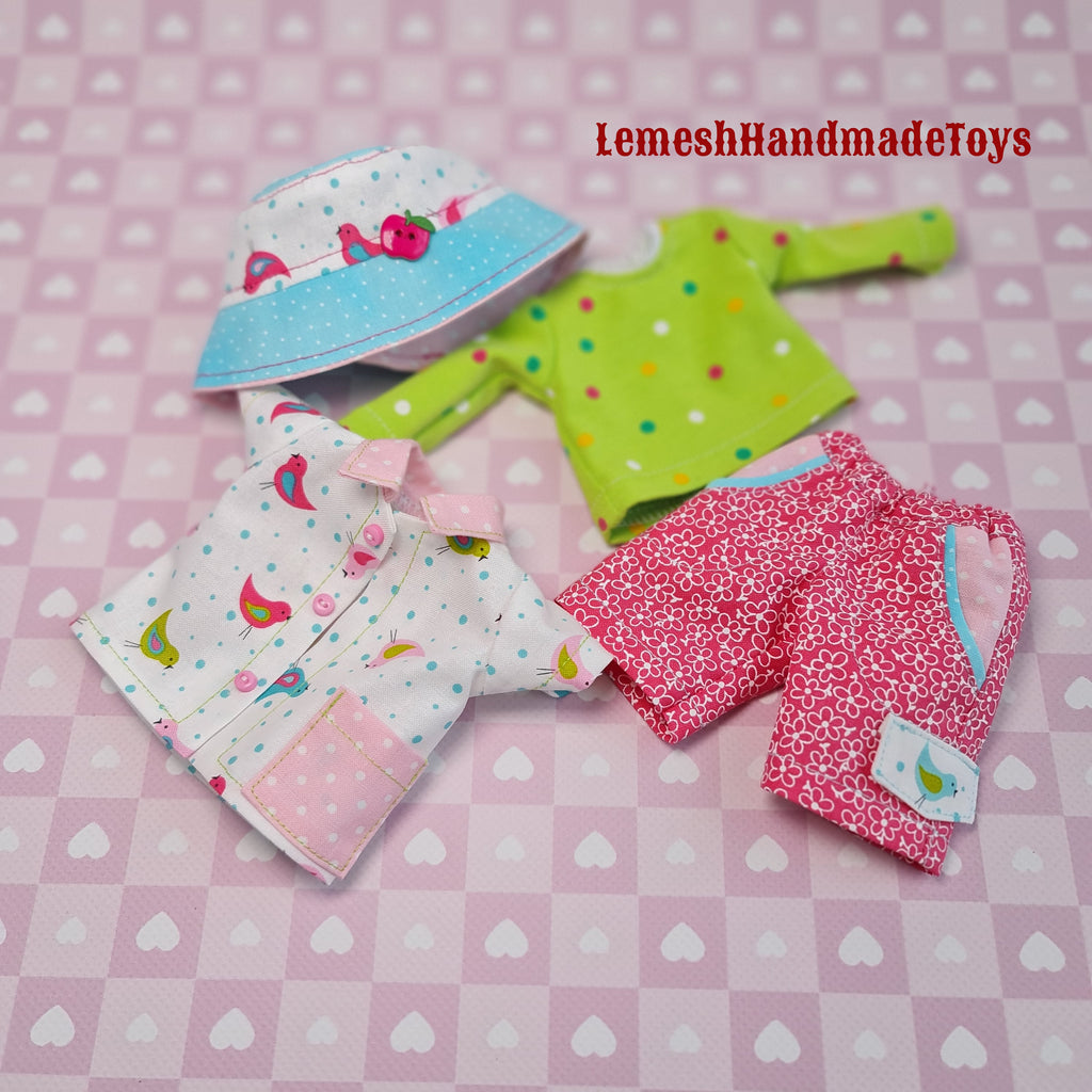 Meadow Dumpling Doll Clothes.  4pcs. Meadow doll clothes 11 inch. 28cm.